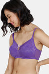 Zivame Wildberry Fling Double Layered Non Wired 3/4Th Coverage Bra - Royal Purple — thumbnail 3
